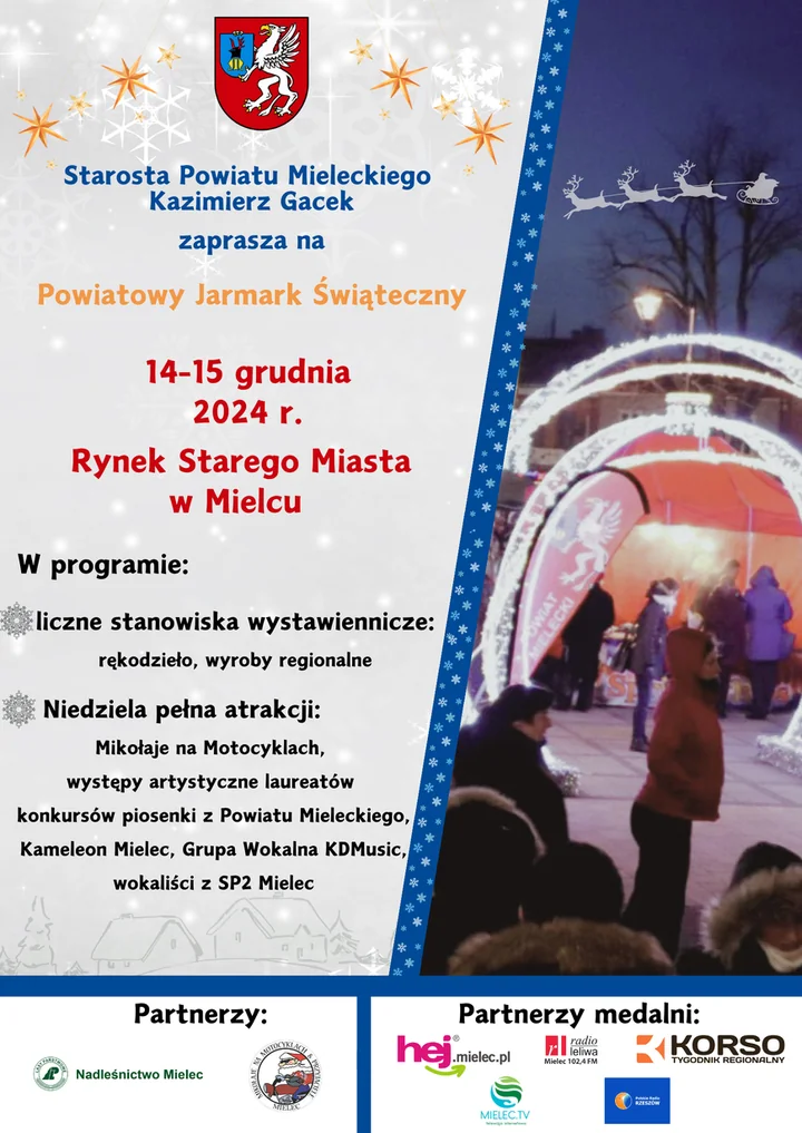 Obraz do artykułu: Powiatowy Jarmark Świąteczny w Mielcu 2025. Dwa dni świątecznych atrakcji na Rynku Starego Miasta