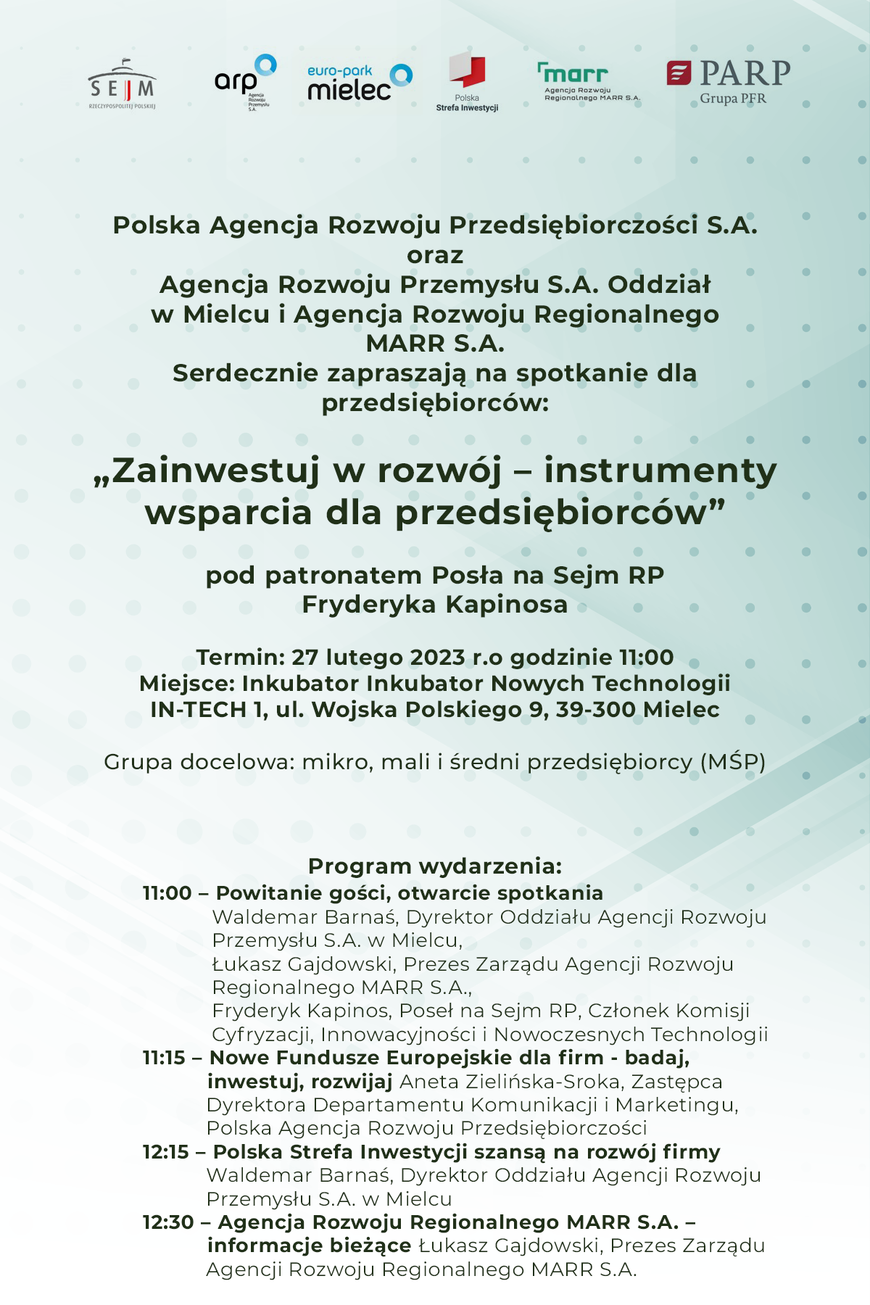 Powiat Mielec:                          Zainwestuj w rozwój!