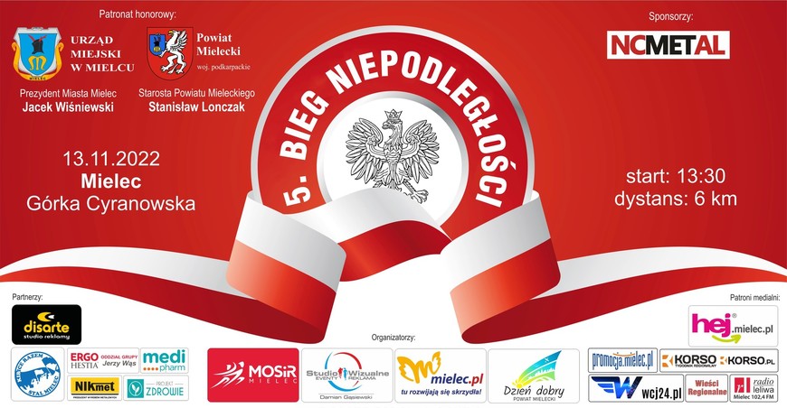 Powiat Mielec:                          Patronujemy: 5. Bieg Niepodległości