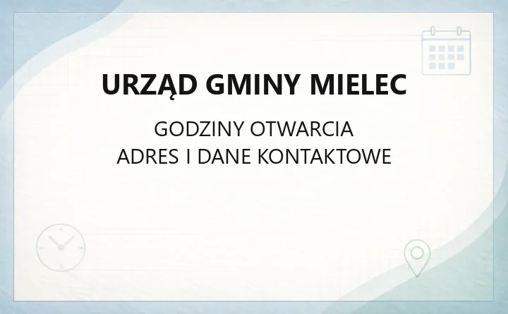 Urząd Gminy Mielec - kontakt, godziny, wydziały i sprawy do załatwienia