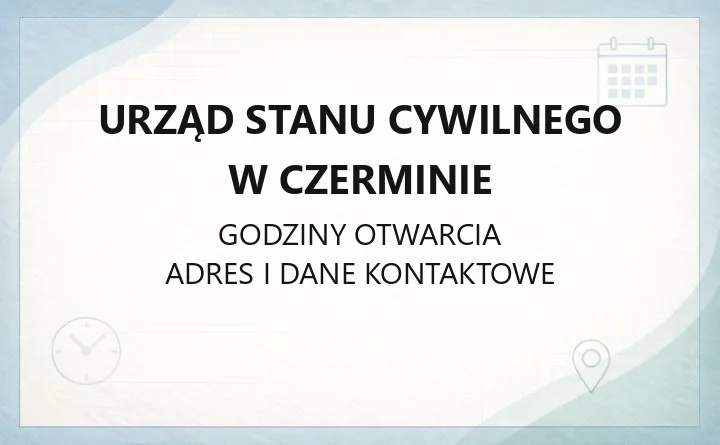 Urząd Stanu Cywilnego w Czerminie - kontakt, godziny, ePUAP
