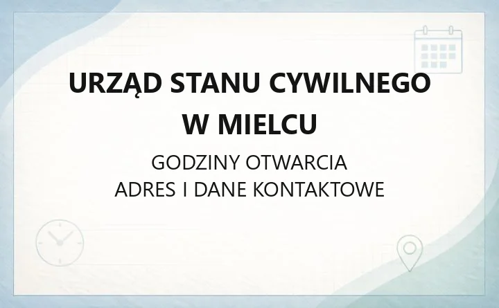 Urząd Stanu Cywilnego w Mielcu - kontakt, odpisy, rejestracja, śluby