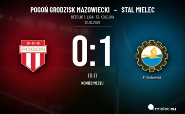 [PIŁKA NOŻNA] Pogoń Grodzisk Mazowiecki – Stal Mielec 0:1. Wyjazdowy przełom przed meczem z Ruchem w Betclic 1. lidze