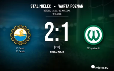 [PIŁKA NOŻNA] Stal Mielec – Warta Poznań 2:1. Dwa gole Cebuli i zwycięstwo w Betclic 1. lidze