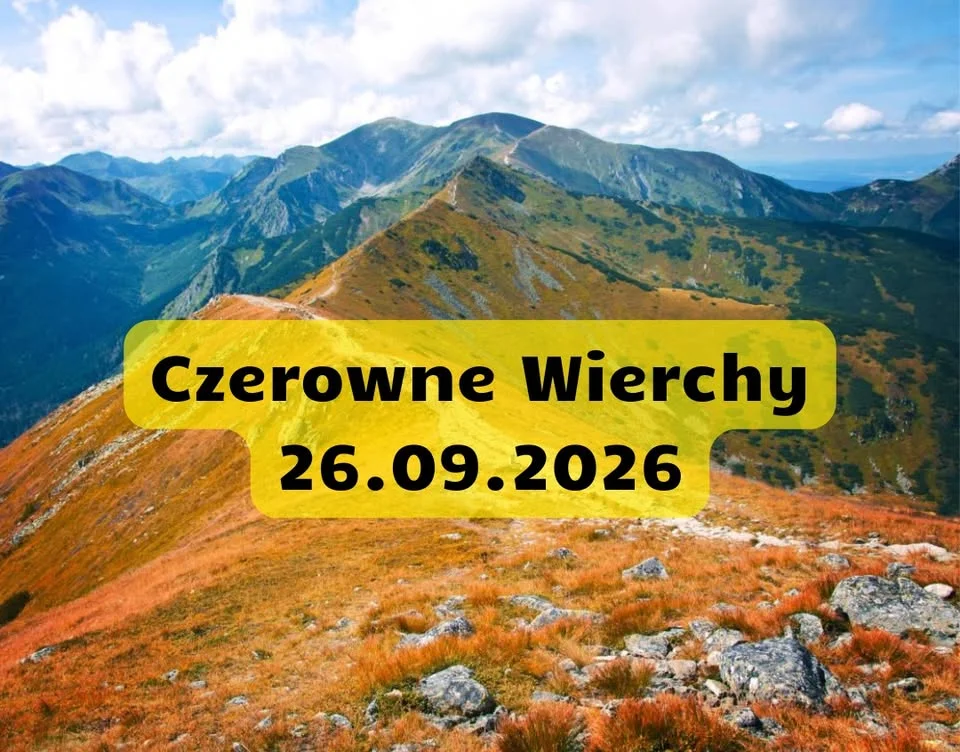 Grafika promocyjna wydarzenia Czerwone Wierchy jesienny trekking