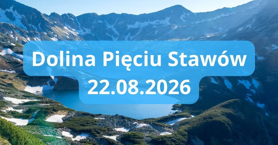 Grafika promocyjna wydarzenia Dolina Pięciu Stawów – górska wycieczka