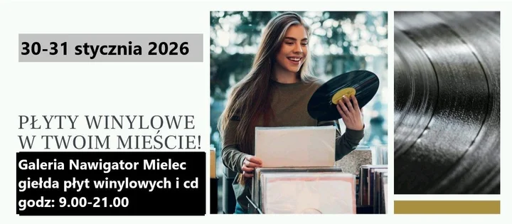 Grafika promocyjna wydarzenia Giełda Winyli i CD — Galeria Navigator Mielec