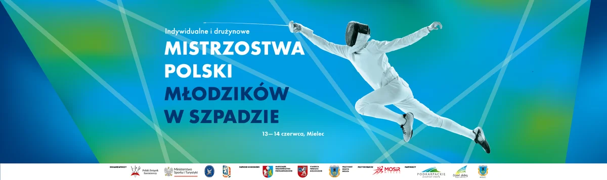 Grafika promocyjna wydarzenia Mistrzostwa Polski Młodzików w szpadzie w Mielcu 2026