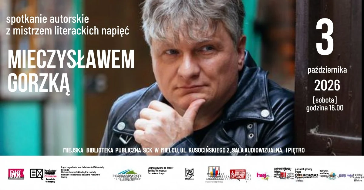 Grafika promocyjna wydarzenia Spotkanie autorskie z Mieczysławem Gorzką w Mielcu