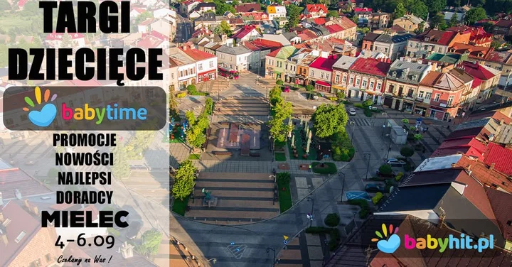 Obrazek przedstawia grafikę promocyjną wydarzenia Targi dziecięce BabyTime w sklepie BabyHit w Mielcu