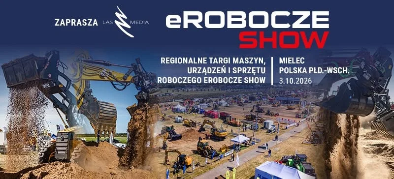 Grafika promocyjna wydarzenia Targi eRobocze SHOW Mielec 2026 – maszyny na żywo