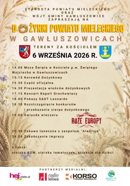 Grafika promocyjna wydarzenia Dożynki Powiatu Mieleckiego 2026