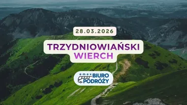 Grafika promocyjna wydarzenia Grzbietami Tatr Zachodnich – Trzydniowiański Wierch: całodniowy trekking (28 marca 2026)