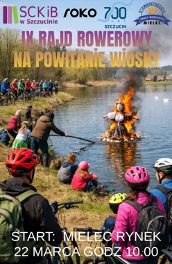 Grafika promocyjna wydarzenia IX Rajd Rowerowy Na powitanie wiosny — przejazd i utopienie Marzanny