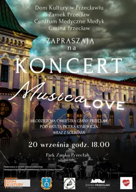 Grafika promocyjna wydarzenia KONCERT MUSICA LOVE – Jesienny Koncert Młodzieżowej Orkiestry Gminy Przecław