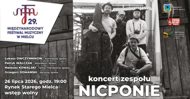 Grafika promocyjna wydarzenia Koncert Zespołu NICPONIE na Rynku