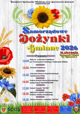 Grafika promocyjna wydarzenia Samorządowe Dożynki Gminne 2026