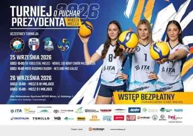 Grafika promocyjna wydarzenia Turniej o Puchar Prezydenta Miasta Mielca w siatkówce kobiet