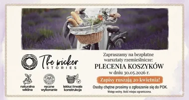Grafika promocyjna wydarzenia Warsztaty rzemieślnicze The Wicker Stories w Mielcu