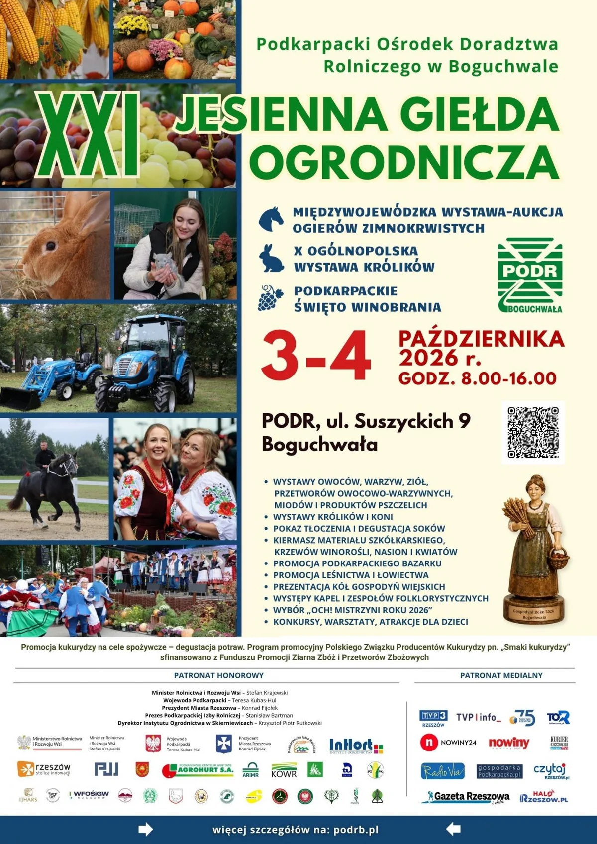 Grafika promocyjna wydarzenia XXI Jesienna Giełda Ogrodnicza i Święto Winobrania w Boguchwale