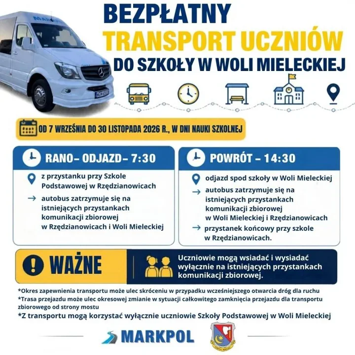 Zamknięte drogi zmieniają dojazd do szkoły. Będzie bezpłatny autobus