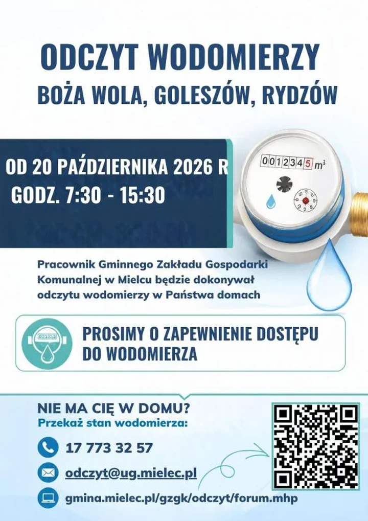 Odczyt wodomierzy w trzech miejscowościach. Pracownicy przyjdą do domów