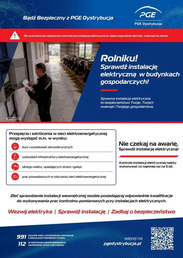 Stare instalacje w gospodarstwach mogą prowadzić do groźnych awarii