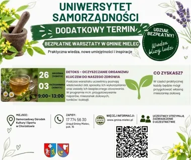 W Chorzelowie będą dodatkowe warsztaty o ziołach. Są jeszcze wolne miejsca
