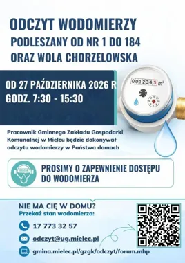 Odczyt wodomierzy w Podleszanach i Woli Chorzelowskiej. Ważne godziny