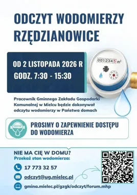 W Rzędzianowicach rusza odczyt wodomierzy. Stan można przekazać zdalnie
