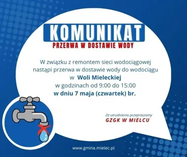 Wola Mielecka bez wody na kilka godzin. GZGK podał listę adresów