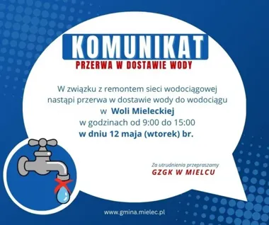 Przerwa w dostawie wody w Woli Mieleckiej. Remont odetnie część domów na kilka godzin