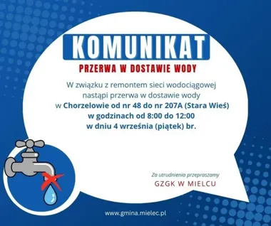 Mieszkańcy części Chorzelowa bez wody przez cztery godziny