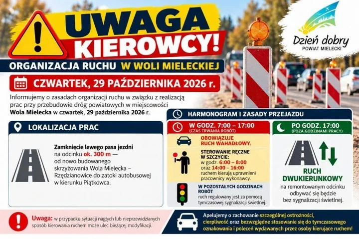 Na 300-metrowym odcinku w Woli Mieleckiej ruch będzie wahadłowy