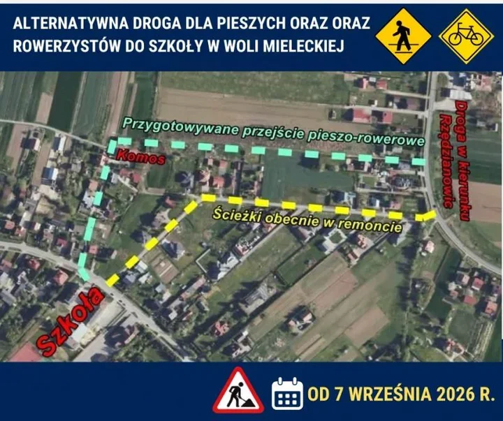 Do szkoły w Woli Mieleckiej wyznaczono alternatywną trasę