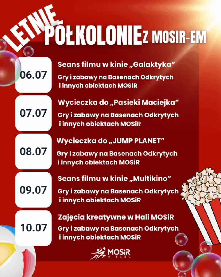 Drugi turnus półkolonii z MOSiR-em ma plan pełen ruchu i wodnych przygód