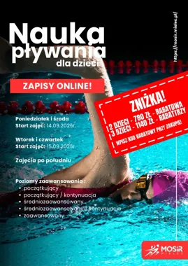 Mielec zapisuje dzieci na basen - ruszyły lekcje pływania