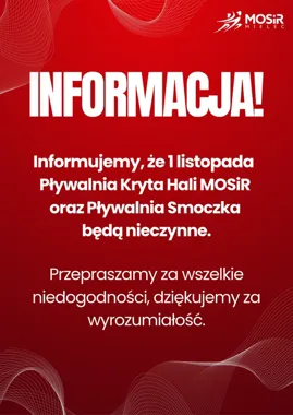 MOSiR w Mielcu przekazuje informację dotyczącą 1 listopada