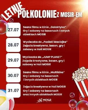 V turnus z MOSiR-em prowadzi dzieci przez basen, kino i Jump Planet