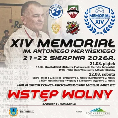 Mielec szykuje dwa dni emocji - XIV MEMORIAŁ im. Antoniego Weryńskiego.