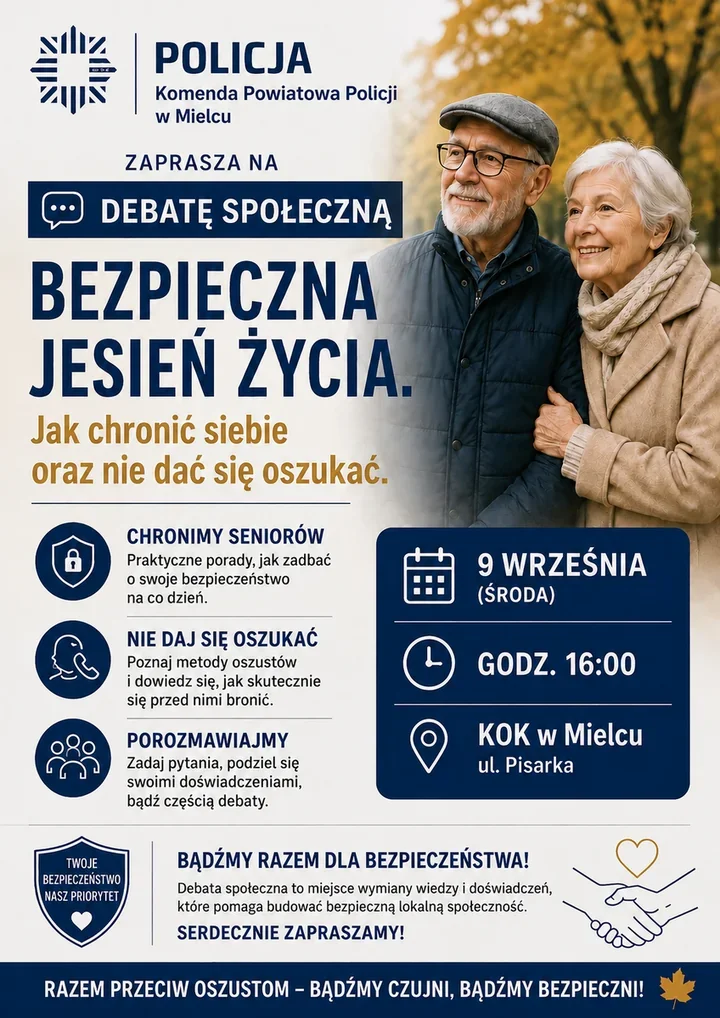Seniorzy z Mielca poznają metody oszustów. Debata już 9 września