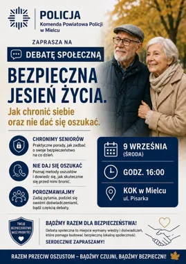 Seniorzy z Mielca poznają metody oszustów. Debata już 9 września