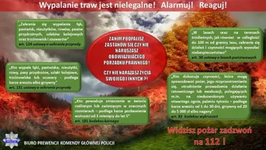 Wypalanie traw sprowadza pożary - Policja ostrzega o śmiertelnym ryzyku