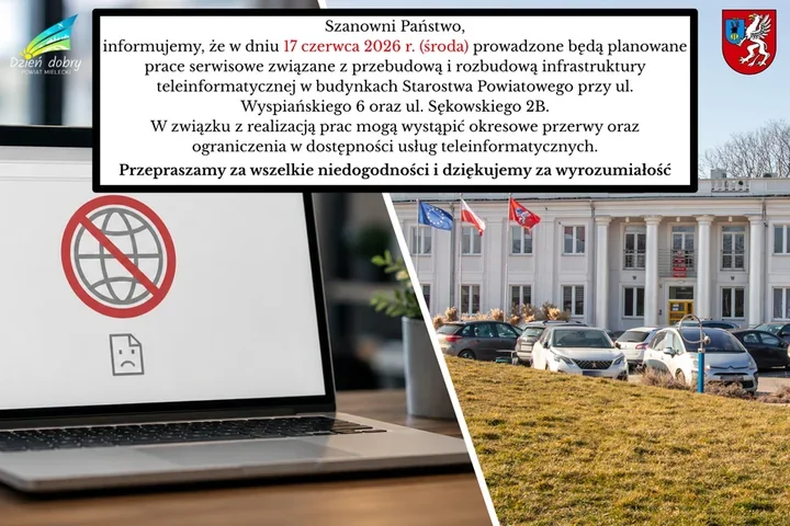 Po południu w starostwie mogą pojawić się przerwy w usługach
