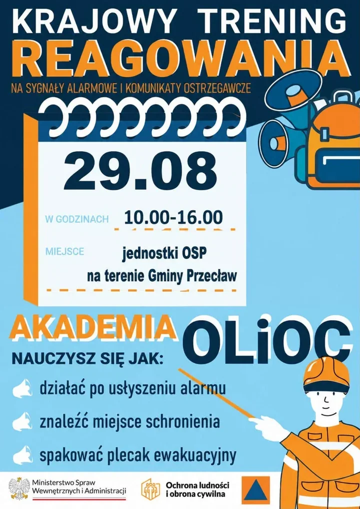 Alarm, schronienie i plecak ewakuacyjny. Strażacy szkolą mieszkańców gminy Przecław