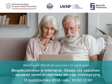 Seniorzy poznają pułapki fałszywych inwestycji. Bezpłatne webinarium KNF