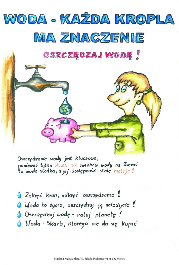 Uczniowie postawili na wodę. W e-ulotkach pokazali, jak liczy się każda kropla